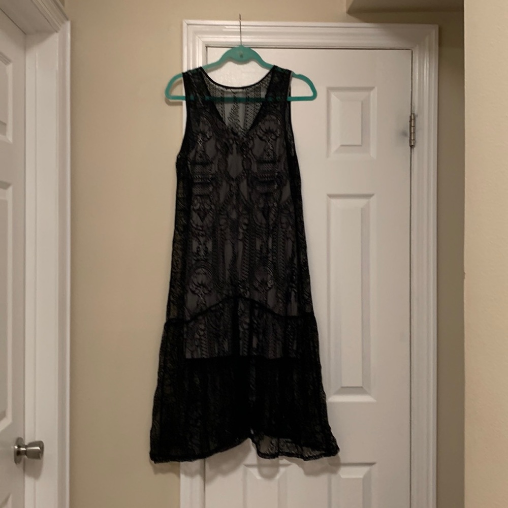 Black lace dress with cami